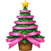 christmas tree with pink bows sticker