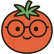 flat toon style tomato with glasses sticker