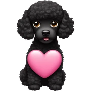 Black poodle Heart sticker