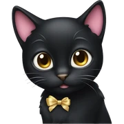 Black cat with bow  sticker