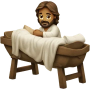 Jesus in manger sticker