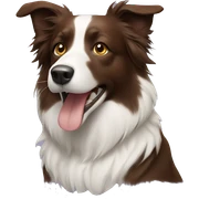 Brown border collie sticker