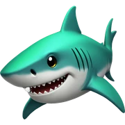 Shark with a top hat green sticker