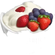 fruit yogurt bowl with strawberries and grapes sticker