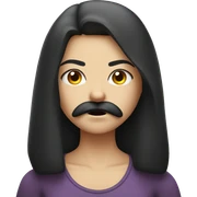angry girl with moustache  sticker