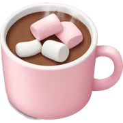 Light Pink mug of hot chocolate with marshmallows  sticker
