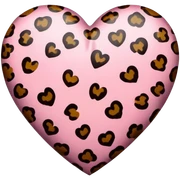 Leopard print heart sticker