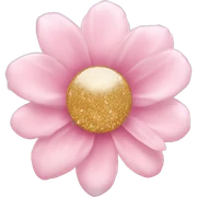 Flower Emoji "A delicate pastel pink flower with impossibly soft petals, radiating a subtle glow and surrounded by a halo of glitter dust." sticker