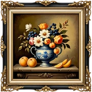 Old painting in the auction sticker