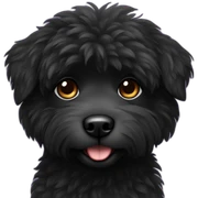 black fluffy dog sticker
