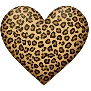 leopard print heart sticker