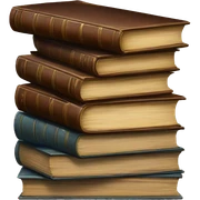 a stack of old books sticker
