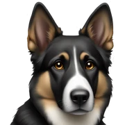 Black and white German Shepard sticker