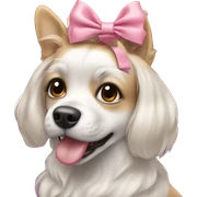Coquette dog with a bow sticker