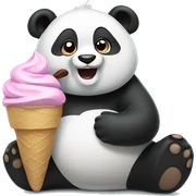 Panda eating ice cream sticker