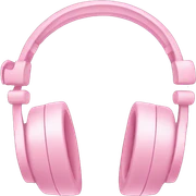 Headphones with light pink ribbons  sticker