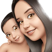 smiling girl with boy portrait sticker