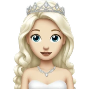 elegant white-skinned beauty with tiara sticker