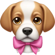Dog with pink bow sticker