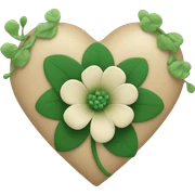 Heart beige with green flower sticker