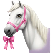 White horse with pink bow  sticker