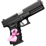 black glock with pink bow on it  sticker