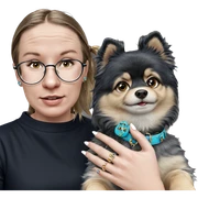 girl with dog and jewelry sticker