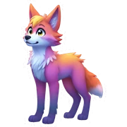 Colorful Shiny Fionbri-Falvie-sparkle-wolf-sona full body sticker