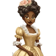 Brown skin girl vintage rococo full dress sticker