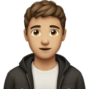 a boy with brown hair and brown black eyes, with short hair sticker