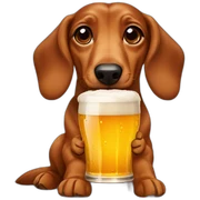 DASCHUND DRINKING BEER sticker