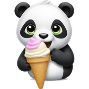 Panda eating ice cream sticker