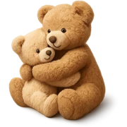 Teddy hugging another teddy sticker