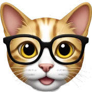 Cat with glasses  sticker