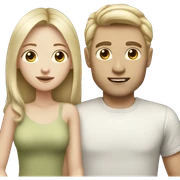 Pale brunette girl with pale blonde boyfriend  sticker