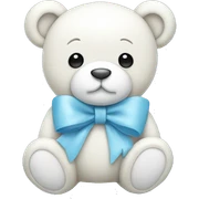 Light blue teddy with white bow sticker