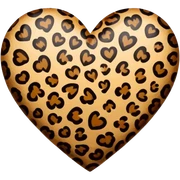Leopard print heart sticker