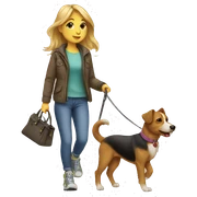 Girl walking dog sticker