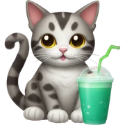 cat drinking boba sticker