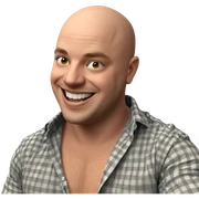 bald boy smiling indoors sticker