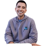 smiling boy with cup sticker