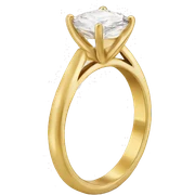 One Cushion cut diamond ring with gold band  sticker