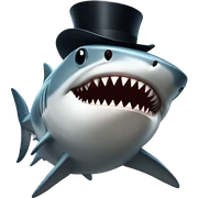 Shark with a top hat sticker