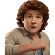 brown haired boy in shirt sticker