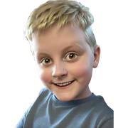 smiling blonde boy portrait sticker