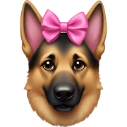 German shepherd with pink bow sticker