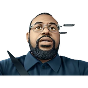 bearded man in car interior sticker