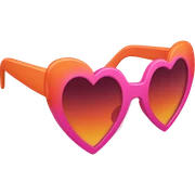 Pink and orange heart sunglasses  sticker