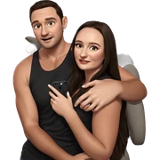 realistic portrait of couple sticker