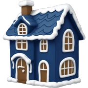 Navy blue gingerbread house sticker